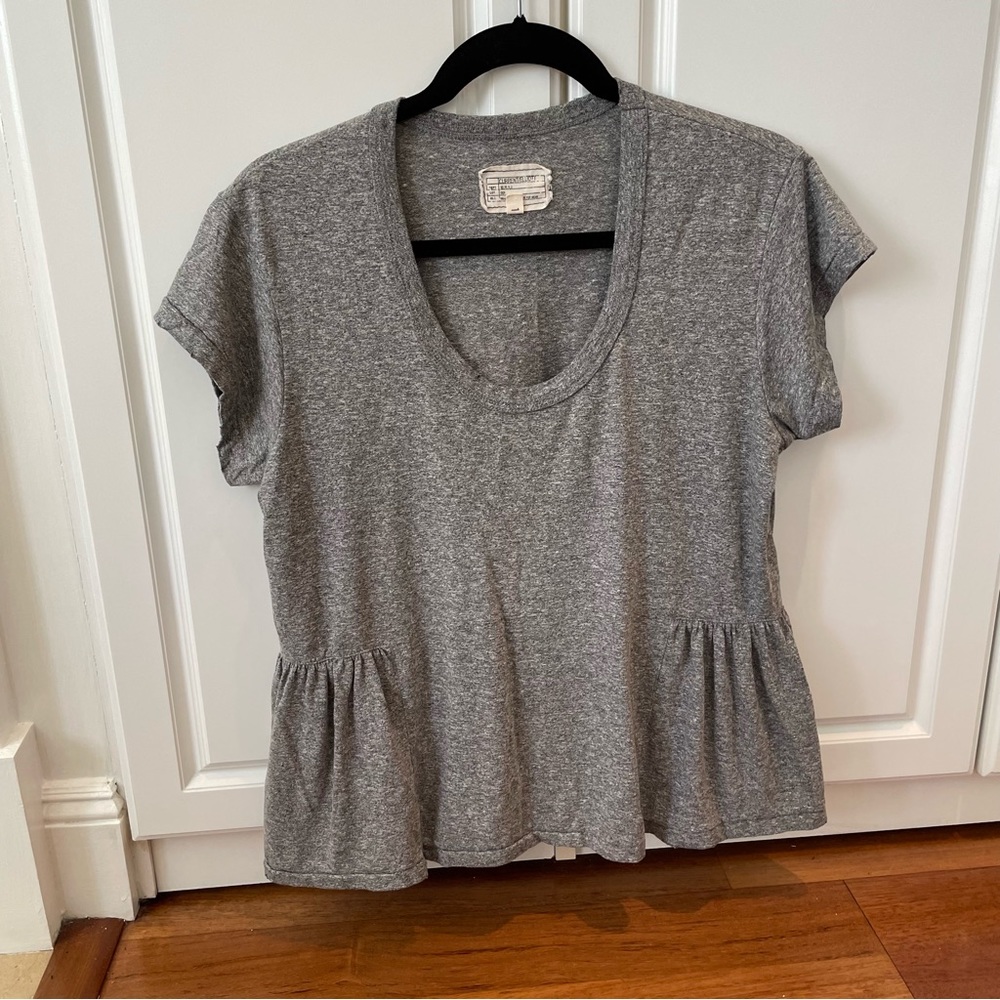 Current Elliot Gray Ruffled Tshirt